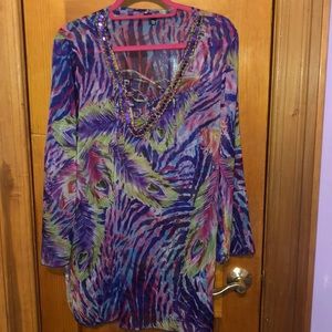 PEACOCK SWIMSUIT COVER UP